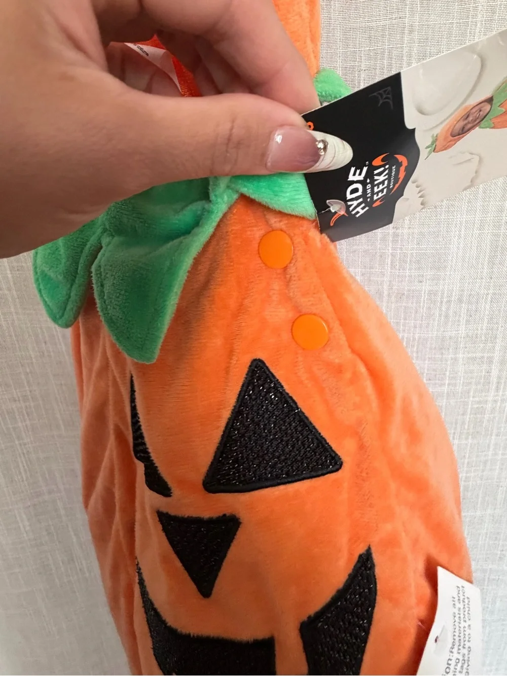 Target Orange Pumpkin Hooded Costume with Green Leaf Collar